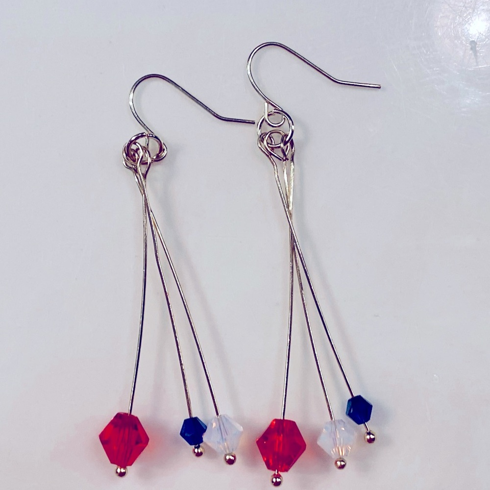 Red, white & blue earrings just in time for July 4